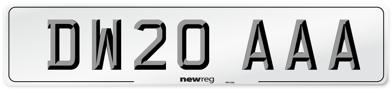 DW20 AAA Number Plate from New Reg